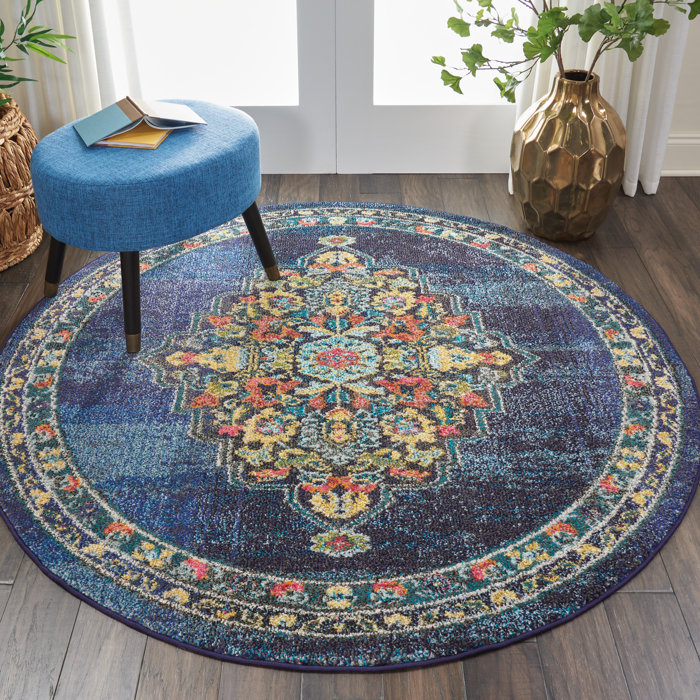 World Menagerie Lundy Oriental Blue Area Rug & Reviews Wayfair